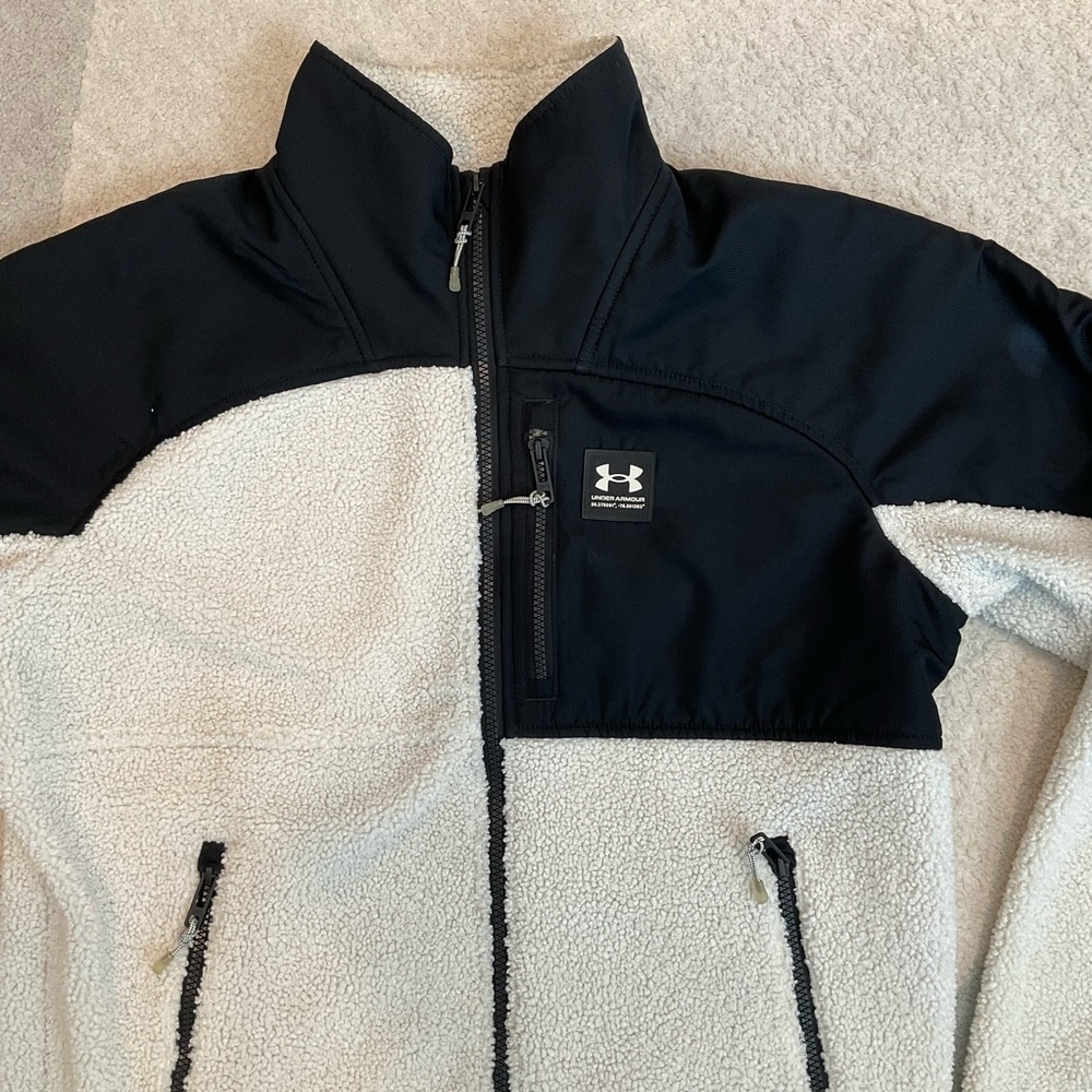 Under Armour Black and White Fleece Jacket